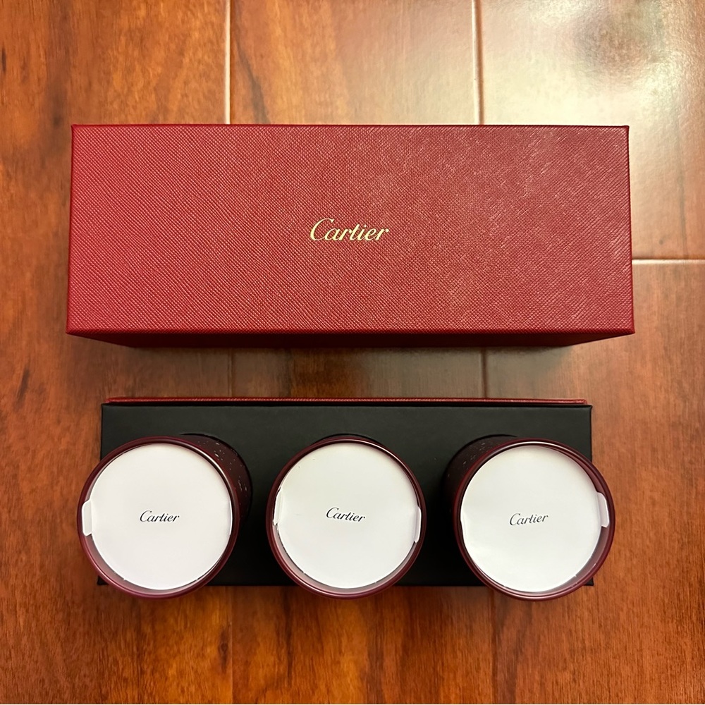 🆕 Cartier Glass Scented Candles - Set of 3